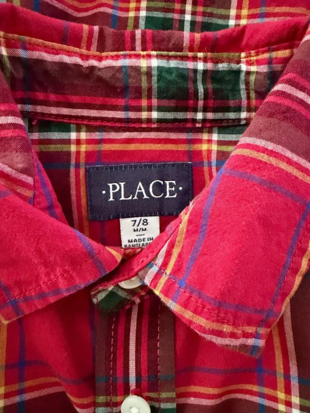 The Children's Place Plaid Button Down Shirt • 7/8 Years